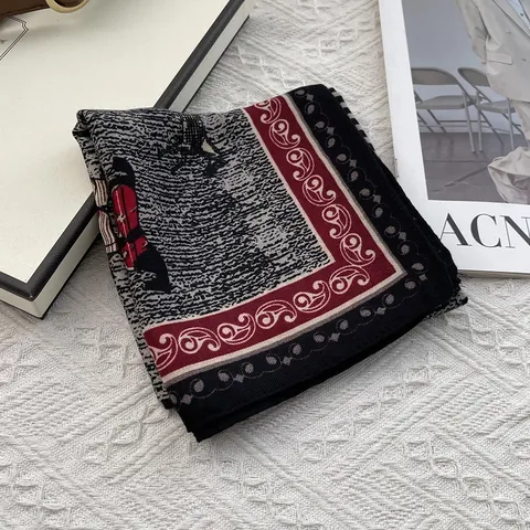 Vintage Paisley Druck Baumwolle Vierecktuch Für Damen Weich Atmungsaktiv Reitersport Muster Halstuch Elegant Mode Accessoire