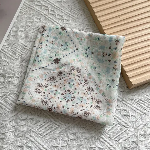 Retro Floral Paisley Druck Quadratisches Tuch Für Damen Baumwollmischung Dünner Hals Kopftuch Dekoratives Kleiner Schal Bandana