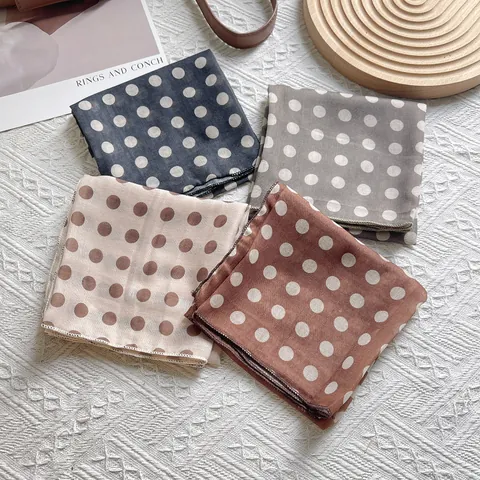 Foulard Quadrato Vintage a Pois per Donna Retrò Effetto Raso Sciarpa al Collo Fascia per Capelli Versatile Moda Foulard