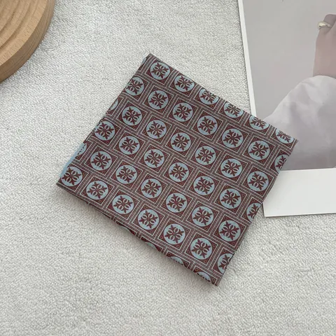 Retro Floral Geometric Print Square Scarf For Women Cotton Blend Decorative Headband Neck Scarf Hair Tie Fashion Accessory