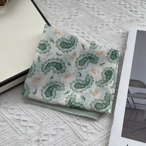 Vintage Paisley Print Katoenen Vierkante Sjaal Voor Vrouwen Mode Floral Nek Sjaal Kleine Bandana Elegante Haaraccessoires Zakdoek