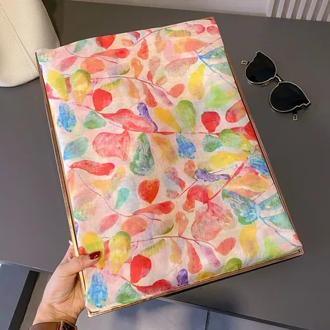 Damen Bunter Blätterdruck Schal Sonnenschutz Weich Dünn Großes Schultertuch Polyester Baumwollmischung Tuch Für Strand Reise