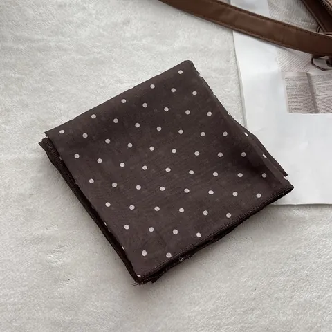 Pañuelo Cuadrado de Algodón con Lunares Estilo Hepburn para Mujer Vintage Elegante Envoltura de Cuello Accesorio para el Cabello Bandana