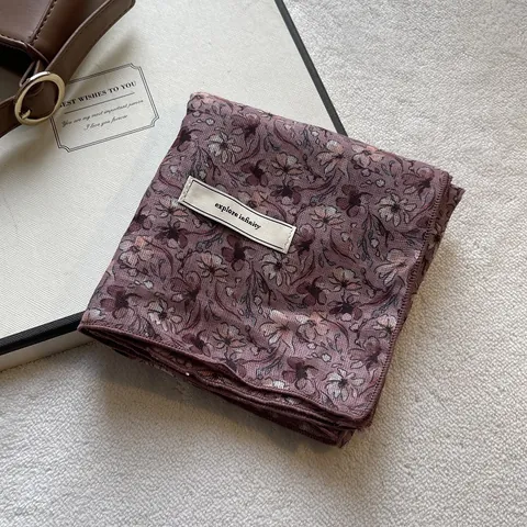 Foulard Quadrato da Donna con Stampa Floreale Retro Leggero Fascia per Capelli in Cotone Scaldacollo per Uso Quotidiano Viaggio