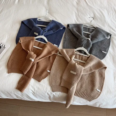 Women Knitted Waffle Shawl Scarf Outerwear Fashionable Solid Color Fake Collar Tie-up Cape For Spring Autumn