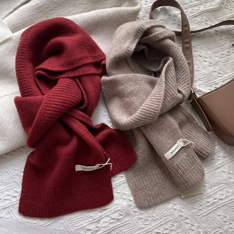 Bufanda De Lana De Punto De Color Sólido Calentador De Cuello Cálido De Invierno Para Hombres Mujeres Estilo Coreano Bufanda De Lana Suave Accesorio De Otoño