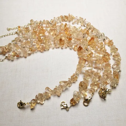 Natural Crystal Gemstone Chip Bracelet Irregular Polished Stone Adjustable Extension Chain Alloy Clasp Women Men