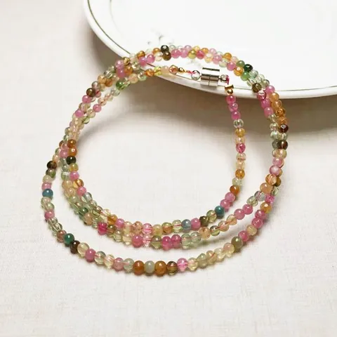 Natural Garnet Tourmaline Beads Bracelet Multi Layer Layered Wrap Bracelet With Magnetic Clasp For Women Elegant Handmade Jewelry