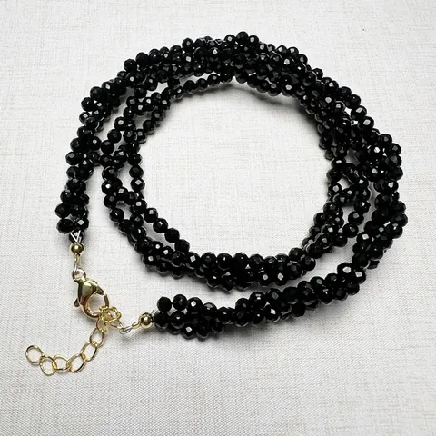 Elegant Faceted Artificial Crystal Beaded Necklace For Women Multilayer Adjustable Choker Chain Fashion Jewelry Party Accessories