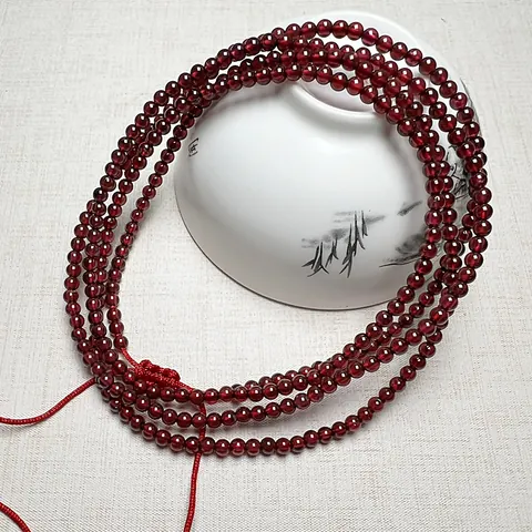Natural Garnet Round Bead Red Rope Bracelet Necklace Waist Chain Set Adjustable Minimalist Jewelry For Women Birthday Gift