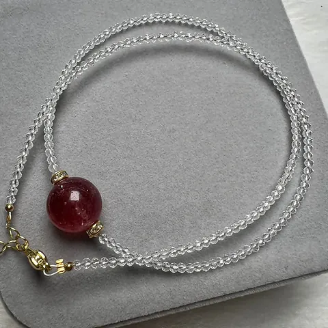 Minimalist Strawberry Crystal White Spinel Beaded Necklace Bracelet For Women Gold Plated Natural Stone Jewelry Gift