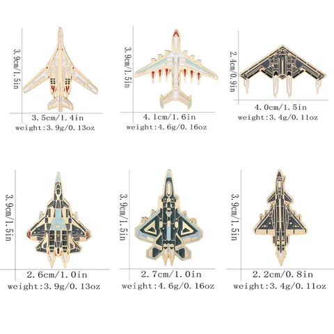 Military Airplane Enamel Pin Badge Alloy Fighter Jet Bomber Transporter Brooch For Unisex Clothes Backpack Jewelry Decor Gift