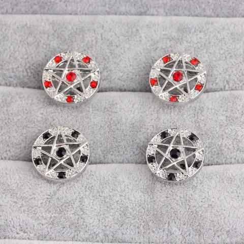 Gemelli in Strass con Pentagramma Vintage per Uomo in Lega Mystery Star Gemelli per Camicia Francese Gioielli da Sposa Regalo