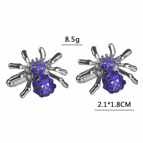 Luxury Alloy Crystal Spider Cufflinks Rhinestone Animal Shape French Shirt Cuff Links For Men Business Wedding Party Jewelry