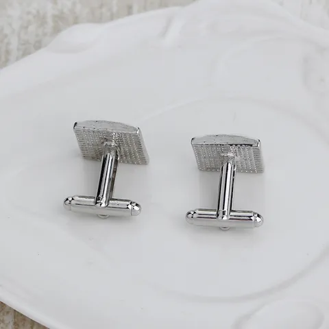 Minimalist Alloy Striped Cufflinks For Men Business Fashion Electroplated Square Enamel Stripe Design French Shirt Cuff Links Jewelry Accessory Gift