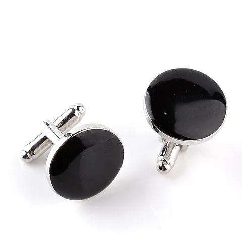Fashion Round Cufflinks Business Suit Shirt Classic Geometric Design Alloy Electroplated Cuff Links For Men Women Daily Accessory