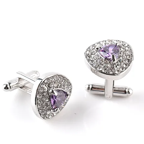 Vintage Alloy Rhinestone Cufflinks For Men Women Geometric Hollow Out Court Style Crystal Embellished Formal Business Cuff Links Jewelry