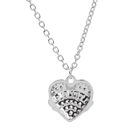 Alloy Rhinestone Heart Pendant Necklace Little Sis Bestie Engraved Sister Friendship Jewelry For Women Girls