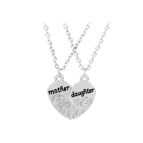 Muttertag Legierung Herz Mutter Tochter Halskette Armband Set Verstellbar Mama Brief Schmuck Geschenk Für Damen Familienschmuck