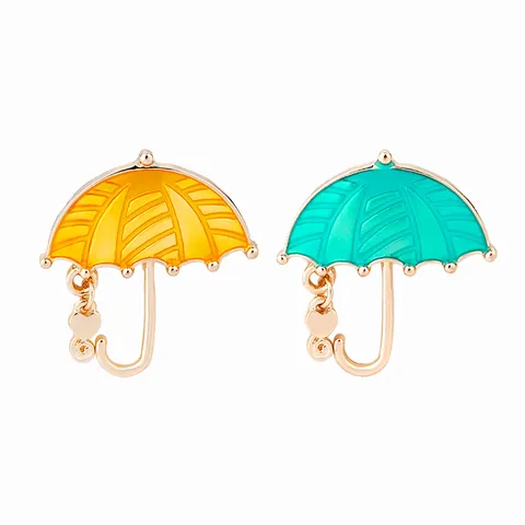 Cartoon Umbrella Alloy Enamel Brooch Pin With Heart Pendant Cute Enamel Badge For Women Backpack Clothing Accessories Decoration