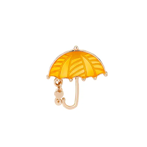 Cartoon Umbrella Alloy Enamel Brooch Pin With Heart Pendant Cute Enamel Badge For Women Backpack Clothing Accessories Decoration