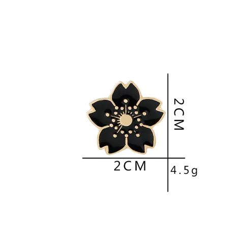 Japanischer Stil Emaille Sakura Kirschblüte Brosche Pin Legierung Vergoldet Blumen Abzeichen Für Damen Kleidung Zubehör