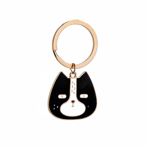 Cartoon Animal Alloy Enamel Keychain Creative Cute Cat Dog Corgi French Bulldog Pendant Key Ring For Bag Decoration Accessories