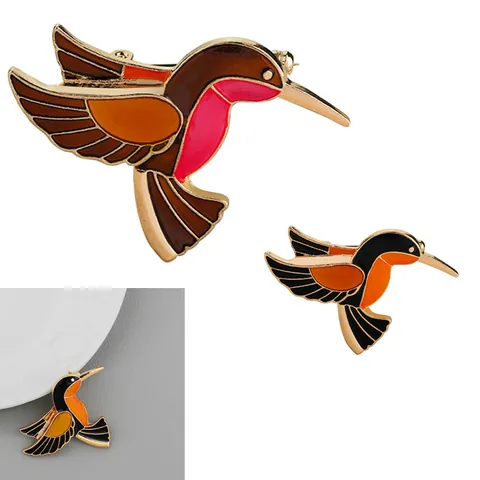 Spilla a Forma di Colibrì in Smalto per Donna Spilla in Lega Animal Lapel Pin Vintage Spilla a Forma di Uccello Colorata