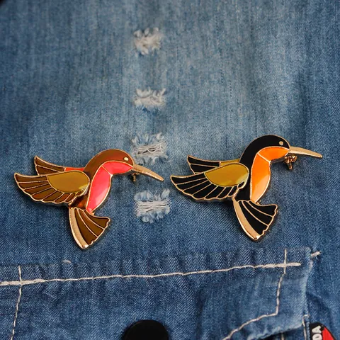 Spilla a Forma di Colibrì in Smalto per Donna Spilla in Lega Animal Lapel Pin Vintage Spilla a Forma di Uccello Colorata