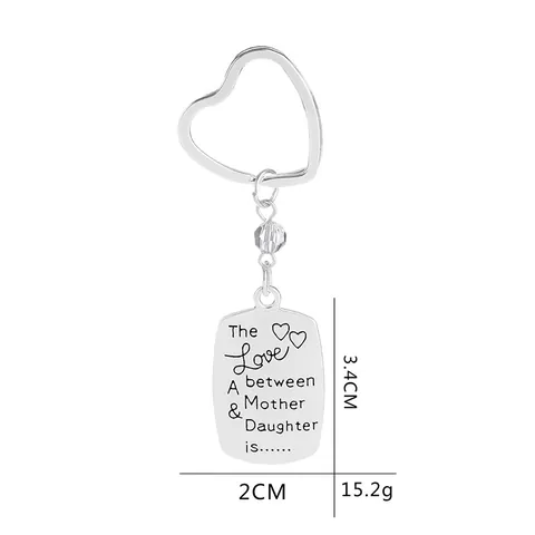 Portachiavi Amore Eterno Madre E Figlia Anello a Cuore Pendente Inciso Portachiavi in Lega di Zinco Regalo Festa della Mamma
