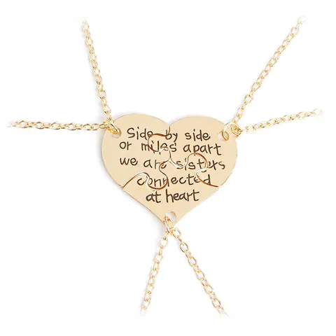 Zinklegierung Sisters Connected At Heart Puzzleteil Herz Anhänger Halsketten Freundschaftsschmuck Best Friends Geschenke Damen