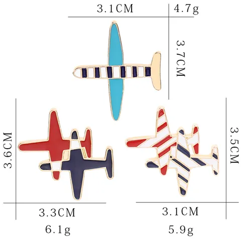 Fashion Alloy Enamel Airplane Brooch Stripe Plane Badge Cartoon Travel Pin Adventure Awaits Boarding Pass Accessory For Clothes