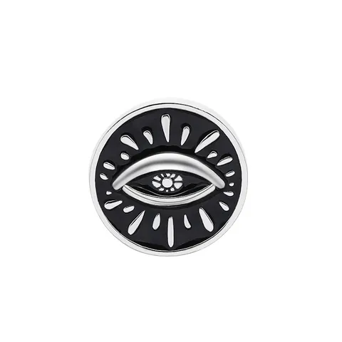 Punk Rund Schwarz Emaille Böser Blick Brosche Legierung Geometrische Auge Abzeichen Schmuck Kleidung Accessoire Für Damen Herren