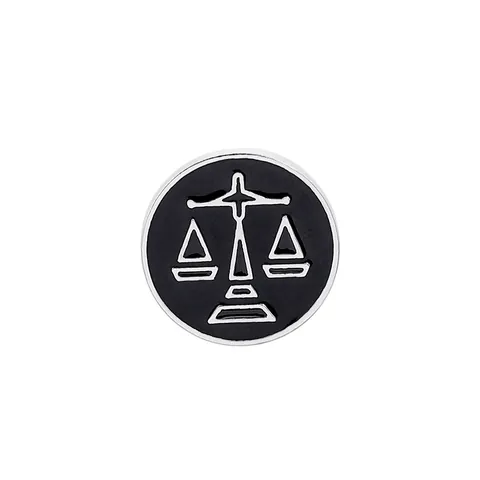 Bilancia Zodiaco Bilancia Della Giustizia Spilla Rotonda In Smalto Distintivo Minimalista In Lega Di Metallo Per Abito Zaino Accessorio
