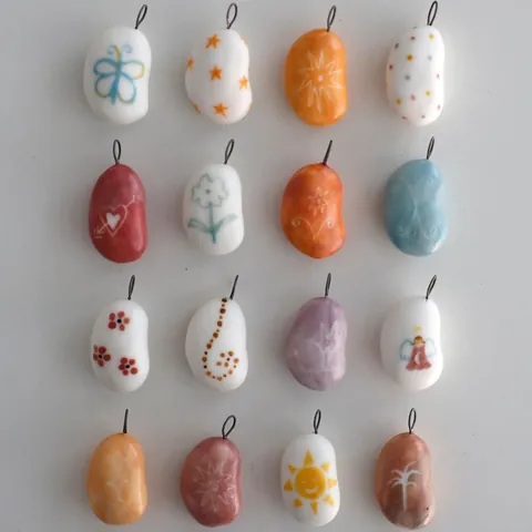 Stainless Steel Necklace With Hand Painted Flower Star Butterfly Bean Pendant Paperclip Snake Rolo Chain DIY Women Fashion Jewelry