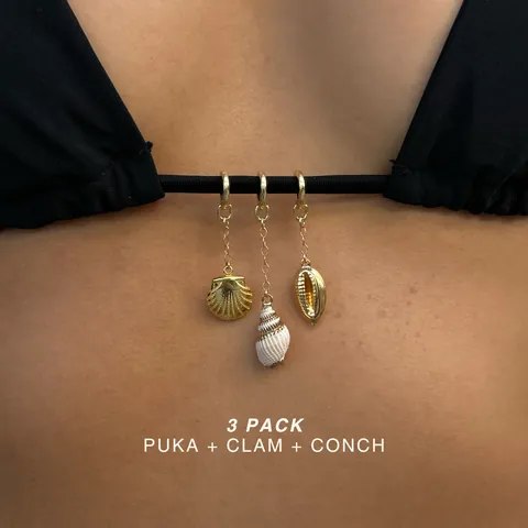 Ciondolo Fai da Te in Acciaio Inossidabile Placcato Oro 18K Marino Celeste per Bikini da Spiaggia Estiva Sole Luna Conchiglia Gioielli