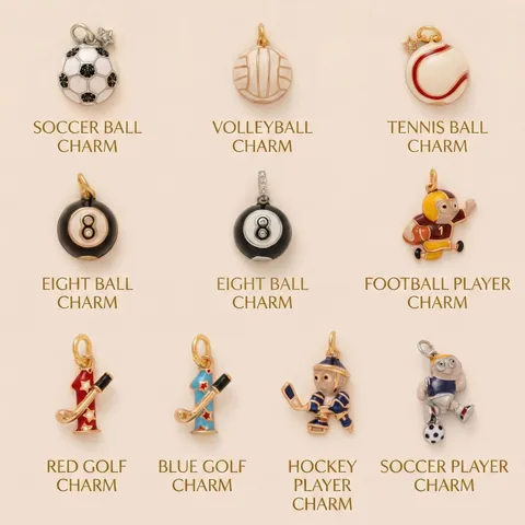 Sportthema Hanger Halsketting Voetbal Volleybal Honkbal Biljart Cartoonfiguur Koper Email Goud Zilver Verguld Zirkonia Retro Sieraden Voor Heren Vrouwen