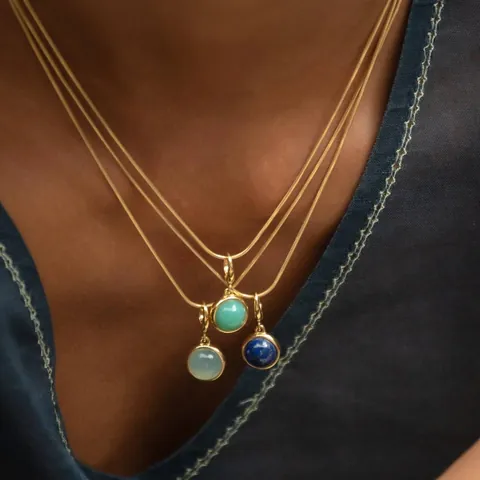 Roestvrij Staal 18K Vergulde Natuursteen Hanger Ketting Agaat Schelp Zeeleven DIY Gepersonaliseerde Sieraden Voor Vrouwen