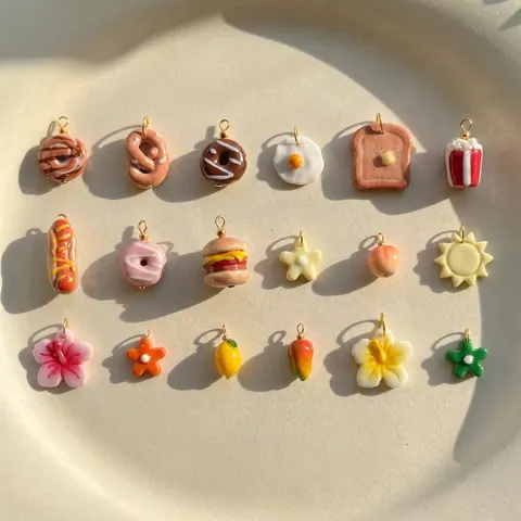Roestvrij Staal Eten Hanger Halsketting 18K Verguld Hamburger Hotdog Donut Brood Fruit Bloem Vorm Charm Sieraden Voor Dames Heren