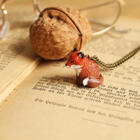 Minimalistische Edelstahl Tier Anhänger Halskette Für Damen Herren Niedlicher Fuchs Waschbär Hirsch Eule Anhänger 18K Vergoldete Büroklammerkette Schmuck Geschenk