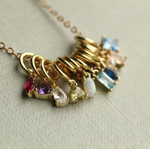 18K Verguld Koper Geburtssteen Hanger Gepersonaliseerde Zirconia Sieraden Benodigdheden Voor Vrouwen Ketting Maken DIY Accessoire