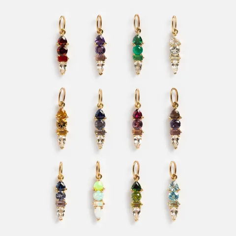 Edelstahl Geburtsstein Halskette 18K Vergoldet Strass Anhänger Halskette Europäischer Amerikanischer Modeschmuck Für Unisex Valentinstag