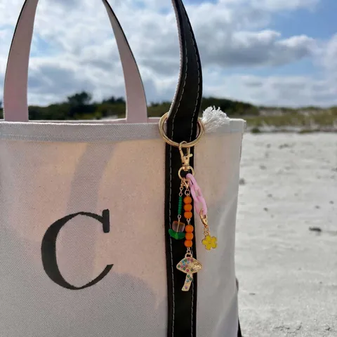 Kleurrijke Kralen Tas Bedeltje Sleutelhanger Koper 18K Verguld Bloem Tulp Paddestoel Schelp Hanger Voor Vrouwen Handtas Accessoires