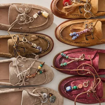 Vintage Ethno Perlen Schuh Anhänger Naturstein Legierung Anhänger Handgefertigte Boho Schuh Dekoration Zubehör Für Damen
