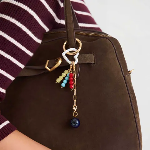 18K Vergulde Koperen Sleutelhanger DIY Tasbedel Fruit Hart Bij Kralen Hanger Mode Sieraden Voor Dames Meisjes Accessoires