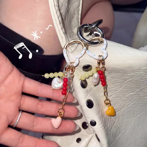 DIY 18K Verguld Koperen Tas Hanger Sleutelhanger Kleurrijke Kralen Schelp Hart Ster Maan Fruit Hanger Voor Vrouwen Tas Decoratie
