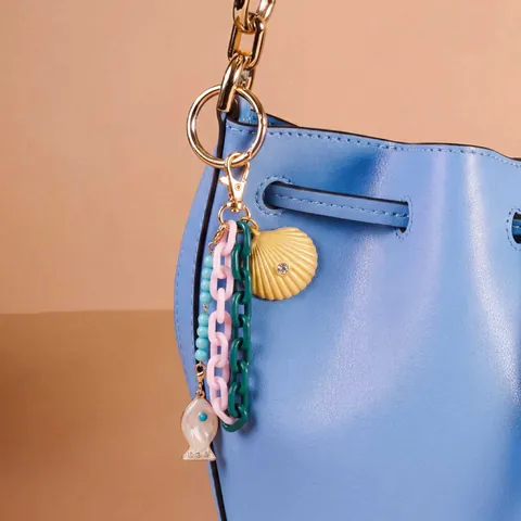 Mode DIY Oceaan Thema Sleutelhanger Tas Bedel Zeemeermin Schelp Vis Kreeft Kralen Legering Acryl Hanger Voor Vrouwen Tas Decor