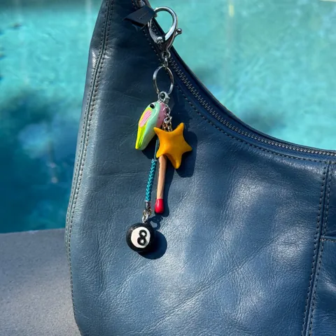 Ciondolo per Borsa Creativo Palla da Biliardo Stella Uccello Lega Personalizzata Placcato Oro 14k Cuore Animale Pesce Portachiavi Donna
