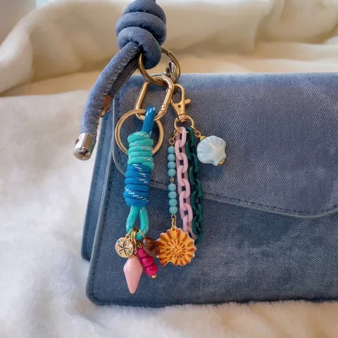 Bohemian DIY Tasbedels Oceaan Thema Zeester Schelp Maan Hangers Legering 18K Verguld Sleutelhanger Voor Vrouwen Tassen Decoratie Sieraden
