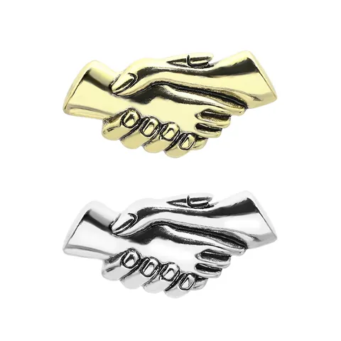 Creative Handshake Brooch Vintage Zinc Alloy Pin For Couples Friends Social Hand Gesture Badge Clothing Accessories Jewelry